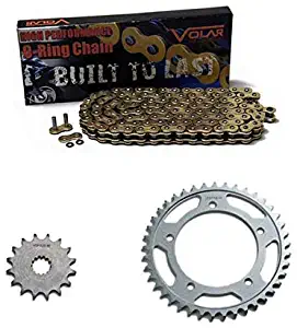 Volar O-Ring Chain and Sprocket Kit - Gold for 2006-2018 Kawasaki Ninja 650R EX650