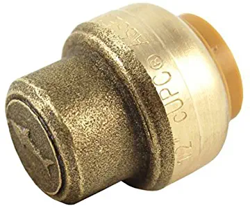 SharkBite U514LFCP 1/2 Inch End Cap Push to Connect Pipe Fitting, 10 count, Brass