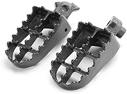 Krator FP008 Black Rest (Honda/Kawasaki Motocross MX Foot Pegs-CRF50F, CRF100F, XR70R, XCRF100F, KLR650 and More (1985-2013) Dirtbike Stomper Footpegs)