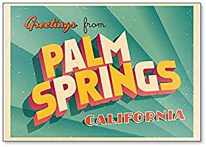 Vintage Touristic Illustration From Palm Springs, California Fridge Magnet