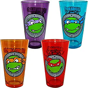 Teenage Mutant Ninja Turtle Face Pint Glass Set Of 4