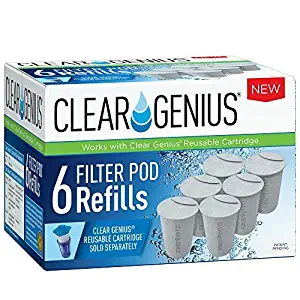 Clear Genius Filter Pod Refills (Pack-6) SR-6, Includes 6 Filter Pod Refills, Each Filter Pod Lasts For 2 Months