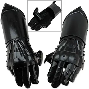 Swordsaxe Undead Medieval Conquest Armor Gauntlets of Dexterity Night Warrior Black - 18G Functional Carbon Steel