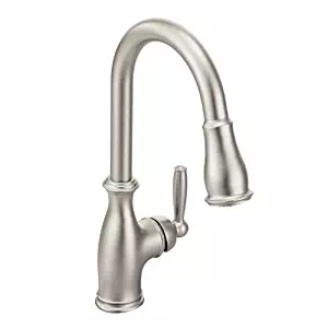 Moen 7185SRS Brantford One Handle High Arc Pulldown Kitchen Faucet Featuring Reflex Spot Resist Stainless