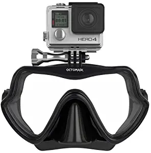 OCTOMASK - Frameless Dive Mask w/Mount for All GoPro Hero Cameras for Scuba Diving, Snorkeling, Freediving