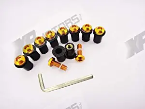 10 Pieces Windscreen Bolts Kit Screw Wellnut For Kawasaki Z750/S Z1000 Er-6N/F Er-5 Gold