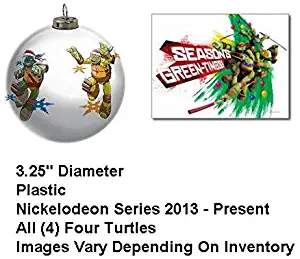Teenage Mutant Ninja Turtles Christmas Ornament -Plastic - 3.25" Diameter - Nickelodeon Series - Images May Vary
