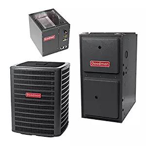 3 Ton Goodman 14 SEER R410A 96% AFUE 80,000 BTU Vertical Gas Furnace Split System