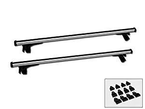 R&L Racing 55" Silver Aluminum Window Frame Roof Rail Rack Cross Bars Cargo Carrier Kit C1