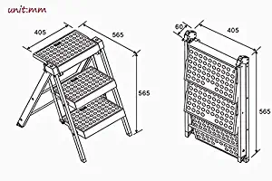 Folding Ladder, Two or Three Steps Ladder Can Be Hang Aluminum Alloy Insulated Indoor Ascending Ladder Attic Portable Thickening MultiFunction Step Stool,2 Step lxhff (Color : 3 Step)