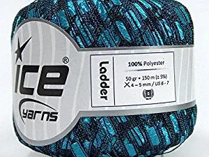 Blue on Black Ladder Yarn 50 Gram