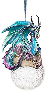 Design Toscano Christmas Tree Frost The Gothic Holiday Snowflake Dragon Ball Ornament, Single, Multicolored