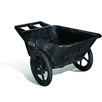Rubbermaid Commercial Big Wheel Yard Cart, 3.5 cu. feet, 300 lb. Capacity, Black (FG564261BLA)