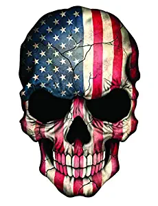 EZ CUT PRO Reflective Punisher Skull American Flag Sticker Decal Sniper Truck Made in USA (3" Tall)