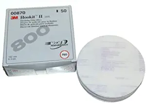 3M Hookit II Finishing Film Disc 00870, 6", P800, 50 Discs/bx (3M-870)