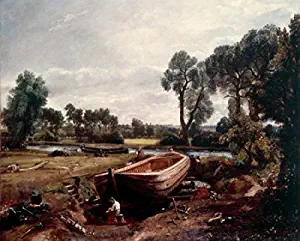 Boat Building near Flatford Mill by John Constable oil on canvas 1814 (1776-1837) UK England London Victoria & Albert Museum Poster Print (18 x 24)