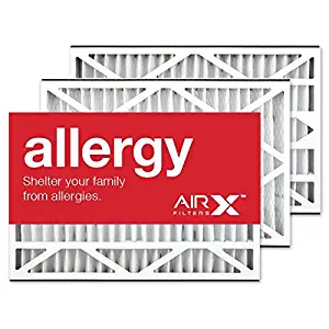 AIRx Filters Allergy 16x25x3 Air Filter MERV 11 Replacement for Lennox X0581 X5427 to Fit Media Air Cleaner Cabinet Lennox Health Climate BMAC-12C, 3-Pack