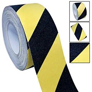 Typhon East High Traction Grip Tape, 3 Inch x 60 Foot, Anti-Slip 80-Grit Tread Tape with Industrial-Grade Adhesive, Non-Skid Tape for Stairs, Steps, Ladders, Indoor, Outdoor (Yellow and Black)