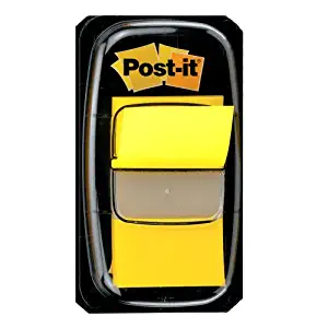 Post-it Flags Value Pack, Yellow, 1 in. Wide, 50/Dispenser, 24 Dispensers/Pack, (680-5-24)