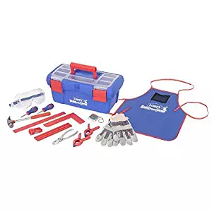 Lowe's Build and Grow 16 Piece Child's Tool Set with Blue Toolbox - Bonus Gloves - Kids size tools for kids size hands!