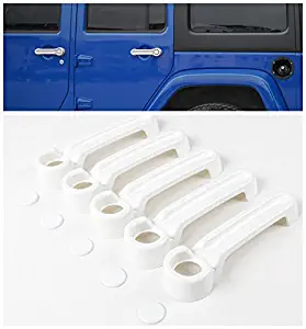 Niceautoitem 9Colors ABS Car Exterior Door Handle Cover and Tailgate Handle Cover for Jeep Wrangler 4-Door 2007-2017 (White)