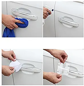 Younglingn 12 Pcs Universal Transparent Invisible Car Door Handle Scratches Protective Films Clear Side Sticker Scratches Car Door Protector Films