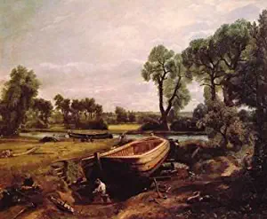 16X20 inch Constable John Boat Building 1815 HR Canvas Print RePro