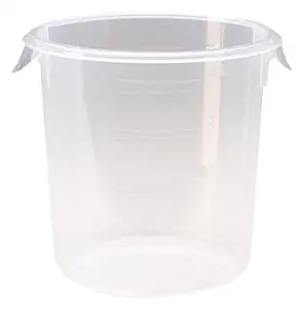 Rubbermaid Commercial Products Plastic Round Food Storage Container for Kitchen/Food Prep/Storing, 4 Quart, Clear, Container Only (FG572124CLR)