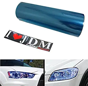 iJDMTOY 12 by 48 inches Self Adhesive 20% Dark Blue Headlight, Tail Lights, Fog Lights Tint Vinyl Film