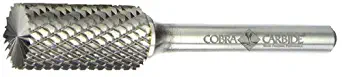 Cobra Carbide 10527 Micro Grain Solid Carbide Cylindrical Long Length Burr with Radius End, Single Cut, Shape C SC-3L6, 1/4" Shank Diameter, 3/8" Head Diameter, 3/4" Cutting Length (Pack of 1)