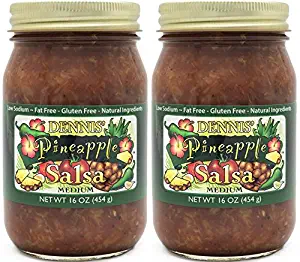 All-Natural Pineapple Salsa by Dennis’ Gourmet | A Fresh, Hearty Restaurant Salsa that is Low Sugar, Low Cal, Low Carb, Low Sodium, and Gluten Free! Includes (2) Large 16 oz Jars (2-Pack)