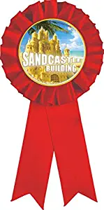 Sandcastle Building Competition Red Rosette Ribbon, Sandcastle Trophy Ribbon Award Prize Prime