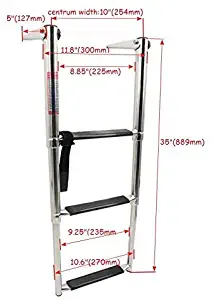 East kay 3 Step Stainless Steel Telescoping Boat Ladder for Boat Yacht Dock