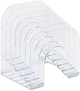 Rubbermaid Six-Tier Jumbo Incline Sorter, Plastic, 9 3/8 x 10 1/2 x 7 3/8, Clear