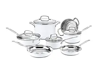 Cuisinart Conair 1Y7407 Chefs Classic Cookware Set - Metalic White44; 11 Piece Set