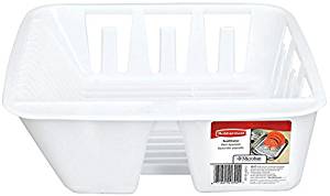 Rubbermaid Antimicrobial in-Sink Dish Drainer, White, Small (FG6049ARWHT)