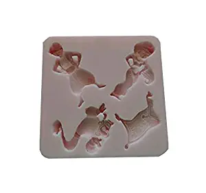 Aladdin Jasmine (MEASUREMENTS SECOND PICTURE) Genius and Carpet, Disney Silicone Mold By Oh! Sweet Art FDA Approved for Food
