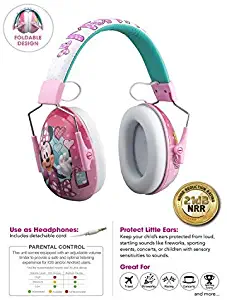 Minnie Mouse Kids Ear Protectors Earmuffs Toddler Ear Protection + Headphones 2 in 1 Noise Reduction and Headphones for Kids Ultra Lightweight Adjustable Safe Sound Great for Concerts Shows and More