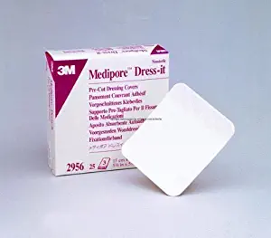 3M Medipore Dress-it Dressing Covers, 3 7/8" X 7 7/8", 3 Sheets/pad, 25 Pads/bx, Item 2955