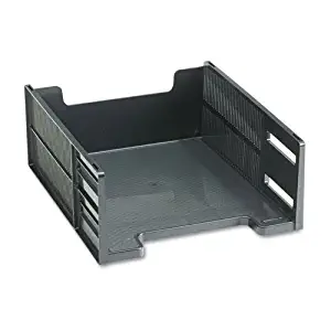 Rubbermaid : Stackable High Capacity Front Load Letter Tray, Polystyrene, Ebony -:- Sold as 2 Packs of - 1 - / - Total of 2 Each