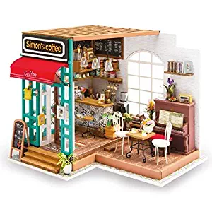 Hands Craft DIY, Build-It-Yourself Miniature House & Furniture Kit (Simon's Cafe/Coffee Shop)