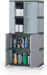 Rubbermaid 7083 Plastic Storage Cabinet Full Double Door 36"W x 18"D x 72"H - 1 Each