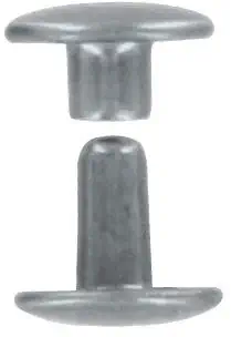 Jiffy Rivet - 7mm Head, 9mm Post, Nickel-Plated Double-Cap Leather and Fabric Fastener - Box of 100