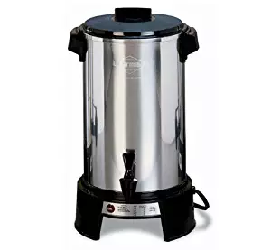 West Bend 43536 Highly Polished Aluminum Commercial Coffee Urn Features Automatic Temperature Control Large Capacity with Quick Brewing Smooth Prep and Easy Clean Up, 36-Cup, Silver