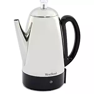 West Bend 54159 Classic Stainless Steel Electric Coffee Percolator with Heat Resistant Handle and Base Features Detachable Cord, 12-cup, Silver(Discontinued by Manufacturer)