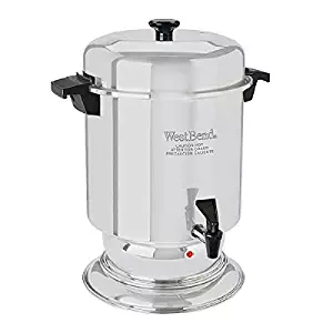 West Bend 13550 Polished Stainless Steel Commercial Coffeemaker Features Automatic Temperature Control Large Capacity with Quick Brewing Easy Clean Up, 55-Cup, Silver
