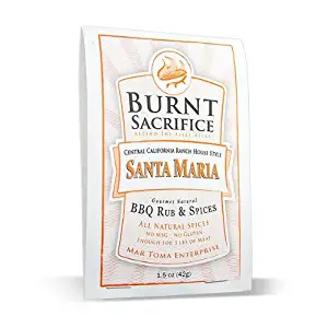 Burnt Sacrifice Santa Maria Style Gourmet BBQ Dry Rub Spice Seasoning | 1.5 OZ Packet - Case of 6 | All-Natural | Beef Tri-tip Brisket Chuck Prime-Rib Roast Chicken Pork Loin