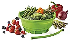 Mastrad Collapsible Silicone Steamer and Colander - Large 9 Cup Steamer That Doubles as a Colander - Perfect for Fruits and Veggies