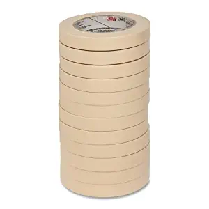 3M Highland Economy Masking Tape-Economy Masking Tape, 3" Core Size, 12/PK, 3/4"x60 Yards