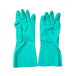 OriginalFromThailand 3M Tekk (Size L) Large Reusable Nitrile Gloves Rubber Protection Safety Severe Chemical Resistant, Pack 1 Pair.